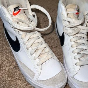 White & Black high top Nikes